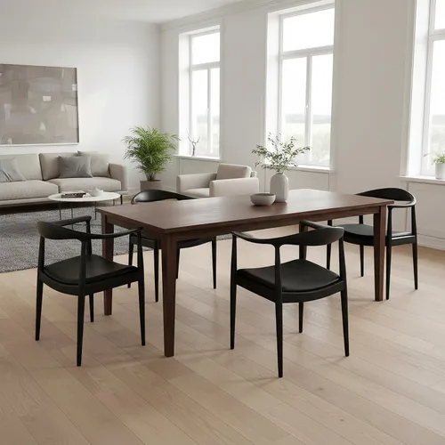 Miniatura 7 de Kennedy - Sillón de comedor moderno de mediados de siglo, silla Kennedy tapizada de poliuretano, sillón de madera de fresno para sala de estar