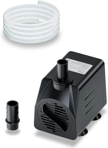 alizzy Bomba de agua sumergible pequeña de 210 GPH (800 L/H, 16 W), bomba de fuente de agua ultra silenciosa con tubo para fuente, acuario, pecera,