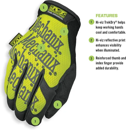 Miniatura 9 de Mechanix Wear Los Guantes Originales de Alta Visibilidad - Guantes de Trabajo de Alta Visibilidad - Para Jardinería - Transpirables - Para Trabajo