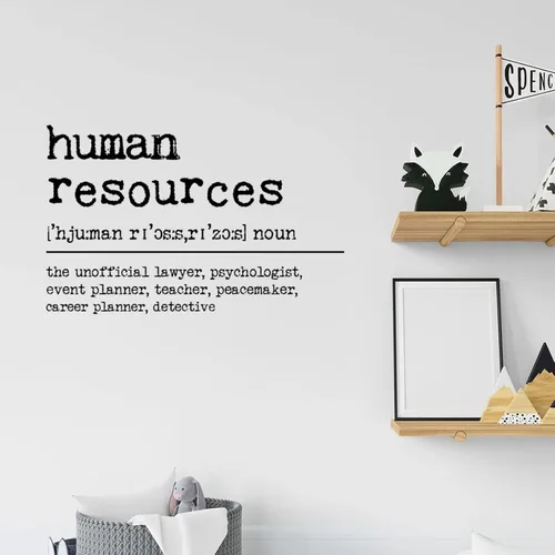 Calcomanías de vinilo para pared, decoración del hogar, el sustantivo divertido, definición de recursos humanos, calcomanías para niñas, niños,
