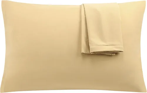 Miniatura 35 de uxcell Paquete de 2 fundas de almohada de microfibra suave serie 1800 con cremallera estándar (20 x 26 pulgadas), color dorado