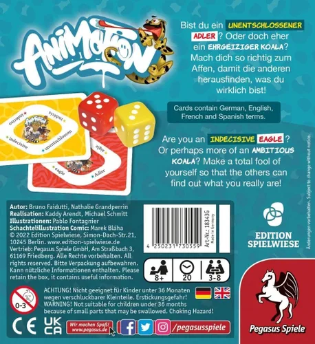 Miniatura 4 de Pegasus Spiele Animotion - Juego de cartas para 3 a 8 jugadores - Juegos de cartas para la familia - 20 minutos de juego - Juegos para la noche