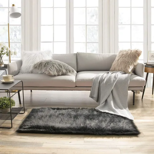 Miniatura 103 de Ashler Home Deco - Tapete de pelo sintético de oveja, mullido, suave, de 2 x 3 pies, lavable a máquina, dormitorio, habitación de los niños, sala