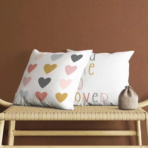 Miniatura 4 de Funda de almohada bohemia para aula, funda de almohada reversible con corazón de 18 x 18 pulgadas, fundas de almohada para sofá de guardería