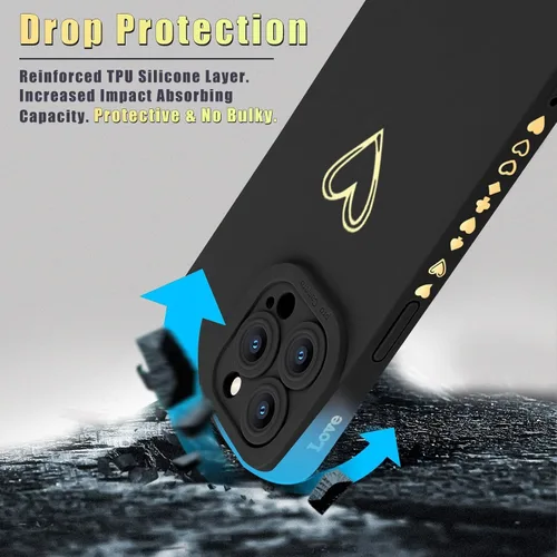 Miniatura 4 de Teageo Funda compatible con iPhone 13 Pro de 6.1 pulgadas para mujeres y niñas, bonito corazón de amor de lujo