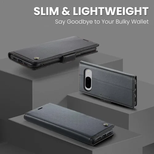 Miniatura 6 de Funda para Google Pixel 8, [bloqueo RFID] Funda de piel sintética tipo cartera con tarjetero y soporte para tarjetas, funda de teléfono a prueba