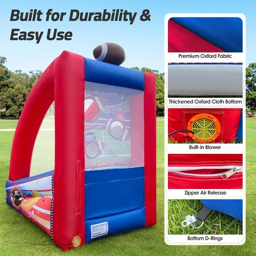 Miniatura 4 de Inflatable Football Toss Game with 2 Inflatable Footalls, Throwing Target Game, Football Target Practice for Outdoor Event, Carnival