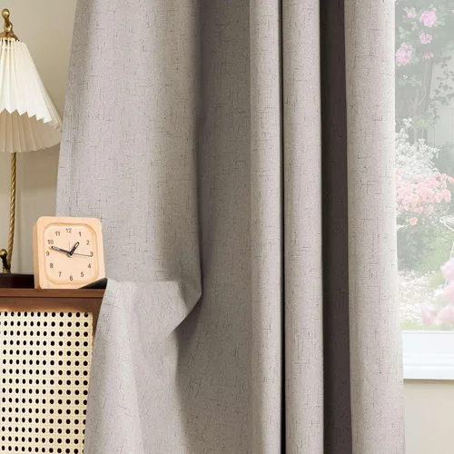 Miniatura 83 de H.VERSAILTEX - Cortina opaca 100 % de lino de 108 pulgadas de largo para dormitorio, con aislamiento térmico, lino texturizado, ahorro de energía