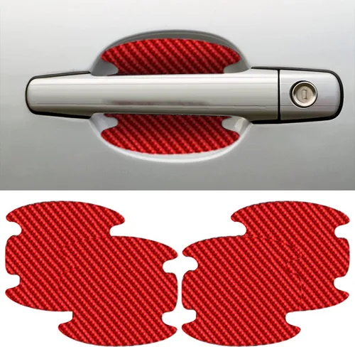 Miniatura 11 de 4 protectores contra rayones para tazones de manijas de puertas de automóvil, adhesivo de fibra de carbono para tazón de manija de puerta