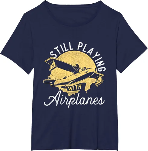 Miniatura 18 de Still Playing With Airplanes - Camiseta de control remoto RC Avión Piloto, Negro