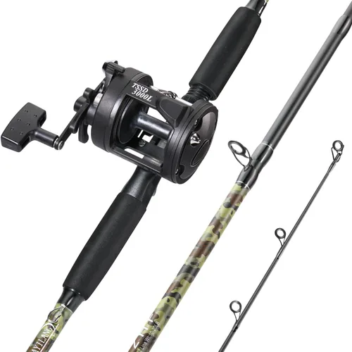 Sougayilang Fishing Rod Combo with Conventional Reel, Medium Heavy for Catfish Salmon and Steelhead Saltwater Fishing