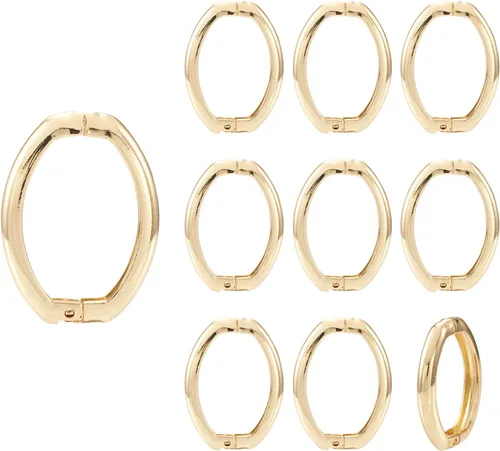 Craftdady 10 piezas de oro de 18 quilates realzador de collar de cierre de acortamiento ovalado de latón conectores de anillo Twister cierres