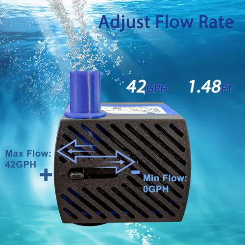 Miniatura 4 de CHANCS Bomba de agua de CA 110V 2.5W 160L/H 42GPH alta elevación 1.48ft pequeña bomba sumergible para humidificadores 2.5W x 160L/H