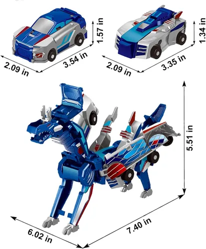 Miniatura 2 de Juguetes de dinosaurio transformables, autos magnéticos 2 en 1 que colisionan y se transforman en juguetes de dinosaurio, para niños y niñas de 2 a