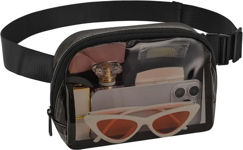 Miniatura 12 de Riñonera transparente para eventos de estadio, bolsa de cinturón transparente para mujeres y hombres, para conciertos, deportes, playa, senderismo