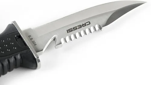Miniatura 5 de Cressi Skorpion, cuchillo de hoja de acero inoxidable templado ideal para buceo y pesca submarina - Punta puntiaguda y roma
