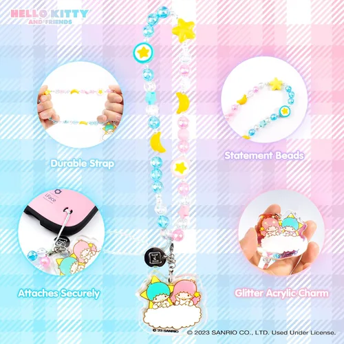 Miniatura 2 de iFace - Pulsera de cuentas de Hello Kitty y sus amigos - Correa universal para teléfono con dije, bonita cadena para muñeca, cordón estético j.