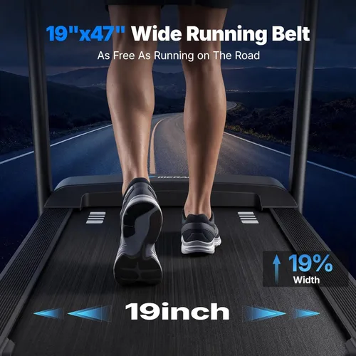 Miniatura 2 de MERACH Treadmill with 15/18% Auto Incline, 55"/47"x18"/19" Wide Belt Treadmills, 0.5-8.7MPH/10MPH 3.5HP Brushless Incline Treadmill for Home, 350LBS