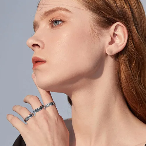 Miniatura 7 de Anillos de acero inoxidable para ansiedad, anillos de ansiedad, tamaño 6-10