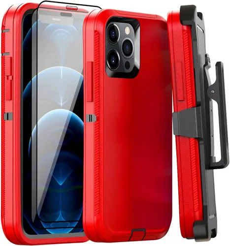 Miniatura 37 de Funda para iPhone 12 Mini con funda de clip para cinturón y 2 protectores de pantalla, funda de protección completa resistente de grado militar a