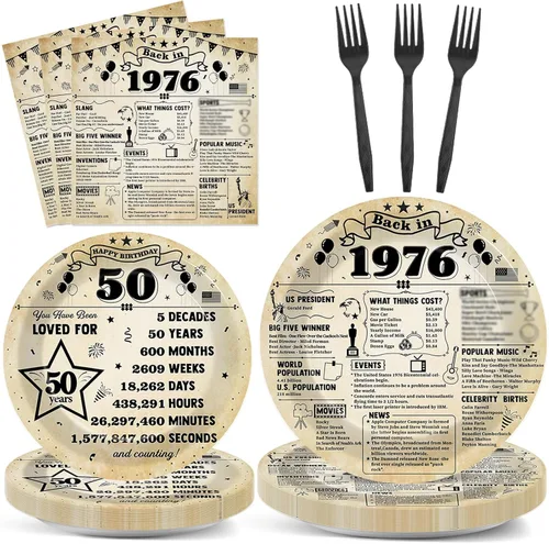 Miniatura 11 de 96 platos y servilletas de papel de fiesta de los 90 para fiestas de cumpleaños con temática retro de los 90, suministros de fiesta de cumpleaños