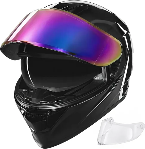 Miniatura 11 de TCMT Tamaño-M DOT Casco de motocicleta con mariposa, tapa abatible, cara completa, para la calle, para bicicleta de tierra, casco para adultos, ATV