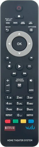 Reemplazo de control remoto para sistema de cine en casa Philips HTS3541 HTS3541/F7 HTS3564 HTS3564/F7 HTS3541/05 HTS3541/12 HTS3541/51 HTS3541/55