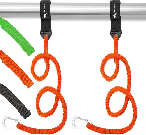 Miniatura 12 de Correa de remo para kayak, correa de caña de kayak, cordón elástico en espiral, accesorios de pesca para kayak y remos Naranja -1 paquete