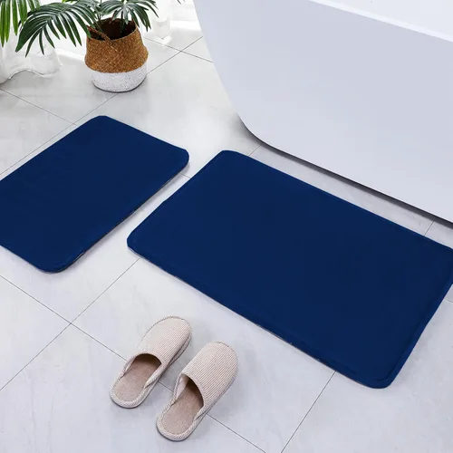 Miniatura 19 de SWEMSTAR Alfombra de baño de espuma viscoelástica con alfombra de inodoro, tapete de baño absorbente de agua para suelo de baño, antideslizante