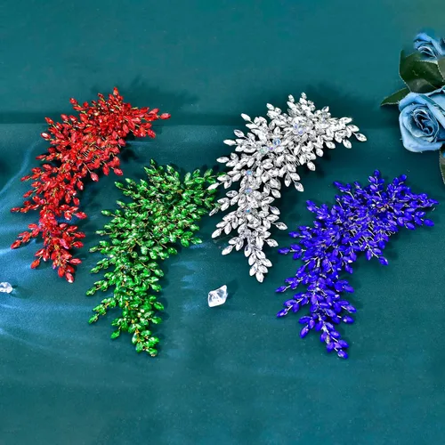 Miniatura 7 de Peine de pelo de cristal para boda, accesorios para el cabello, perlas y diamantes de imitación, peines laterales nupciales para mujeres y niñas