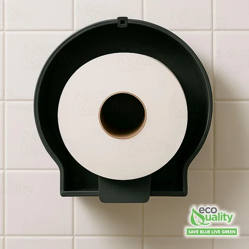 Miniatura 7 de EcoQuality Paquete de 6 rollos de papel higiénico de baño de 2 capas de 9 pulgadas de diámetro, blanco, 1000 pies por rollo, dispensador de papel