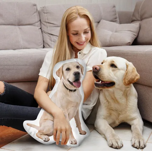 Miniatura 6 de Easycosy Almohada personalizada con fotos de mascotas, almohada personalizada con forma de cara de perro y gato, almohadas personalizadas con imagen