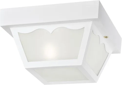 Westinghouse 6697500 Accesorio tradicional de montaje empotrado para exteriores con una sola luz, acabado blanco sobre polipropileno, paneles de