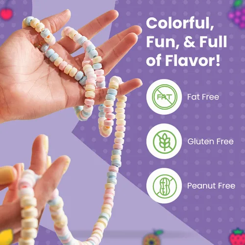 Miniatura 2 de Smarties Collar de caramelo – Caramelo a granel envuelto individualmente – Sin gluten y vegano, sabor a fruta, caramelo duro en cuerda elástica