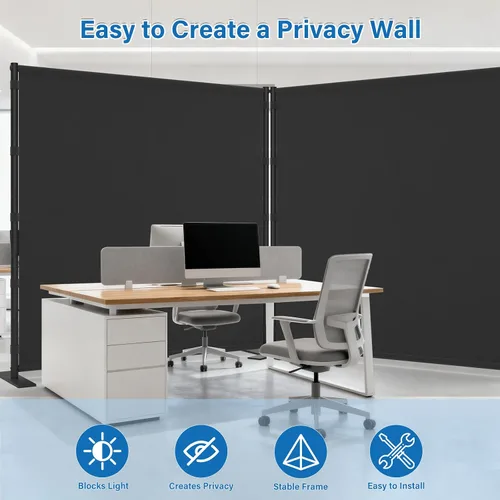 Miniatura 10 de AKTOP Divisor de habitación, pantalla de privacidad independiente de un solo panel, divisores de pared temporales portátiles para separación