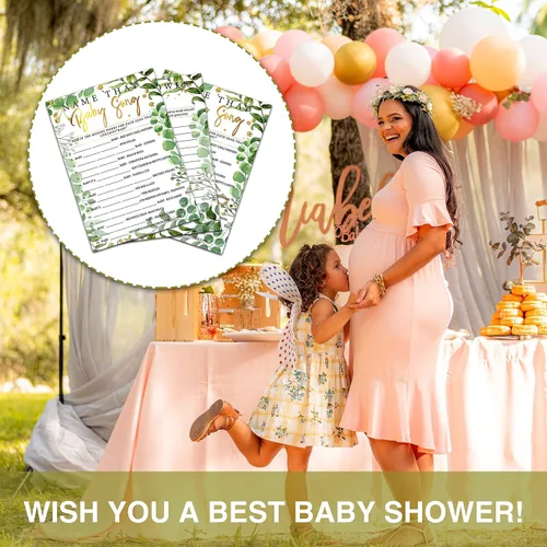 Miniatura 3 de Woodland - Juegos de baby shower, juegos de doble cara con nombre de esa canción de bebé y juego de peleas de bebé (paquete de 30) con 1 tarjeta