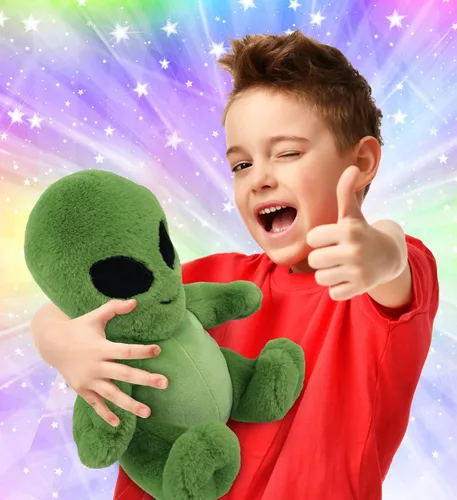 Miniatura 2 de DolliBu Peluche alienígena de peluche, alienígena verde suave, abrazable, adorable juguete de peluche de criatura espacial, lindos regalos extraños