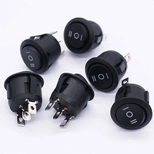 Miniatura 3 de Twidec Interruptor basculante de 3 pines 3 posiciones ON/OFF/ON AC 6A/125V 10A/250V SPDT Coche Barco Negro Interruptor basculante palanca KCD1-5-103