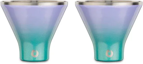 Miniatura 9 de SNOWFOX Juego de 2 vasos de Martini de acero inoxidable con aislamiento al vacío de alta calidad, Martinis Stay Icy Cold, copas de cóctel sin tallo
