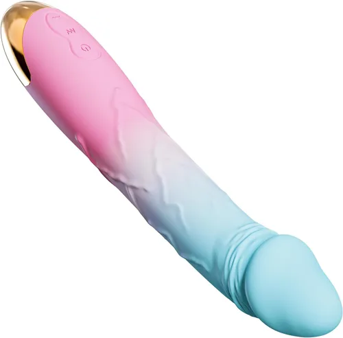 Miniatura 10 de Vibrador de punto G con consolador - Juguetes sexuales para mujer adultos impermeables con 10 potentes vibraciones, consoladores de silicona