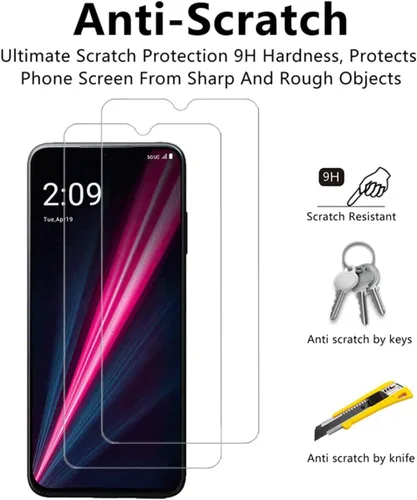 Miniatura 3 de Protector de pantalla transparente para T-Mobile Revvl 6 Pro 5G HD - Paquete de 2 polainas templadas antiarañazos para T-Mobile REVVL 6 PRO 5G 6.82