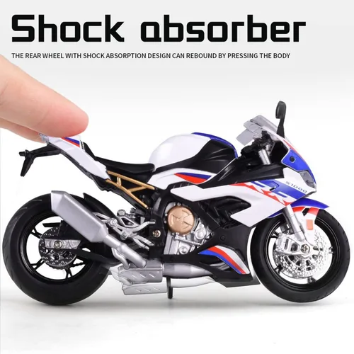 Miniatura 4 de COOLPUR Modelo de motocicleta fundido a presión para S1000RR, modelo de motocicleta realista, juguete o colección de moto para niños a escala 1:12