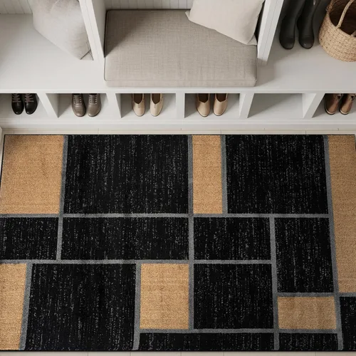 Miniatura 20 de Rugshop Tapete con diseño de cuadros, contemporáneo y moderno, fácil de limpiar, para oficina en casa, sala, dormitorio, cocina, no desprende pelos