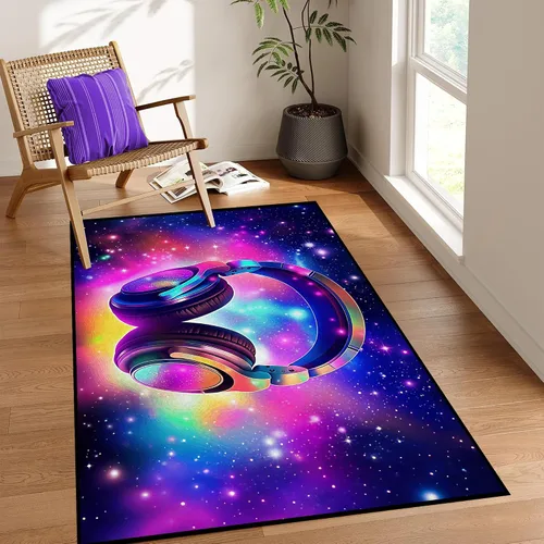 Miniatura 29 de Alfombra de Área Galaxia de 5' x 7', Dormitorio Sala de Estar para Niñas Niños Varones Alfombra Nebulosa Vórtex Tapetes Púrpura Azul Nube galaxy 1