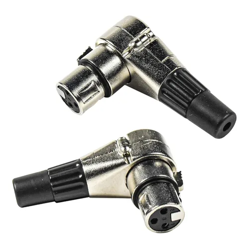 HQRP Paquete de 2 conectores hembra de ángulo recto ajustables XLR de 3 pines con 7 posiciones diferentes, compatible con banda de audio profesional