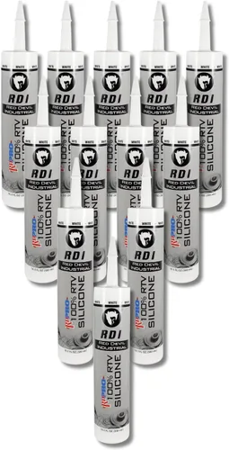 Miniatura 4 de Red Devil 08162I RD PRO RTV de grado industrial 100% silicona resistente a la intemperie, tubo de 10.1 oz, almendra, paquete de 1