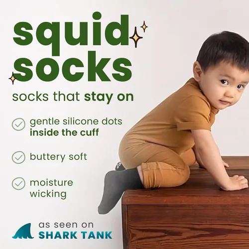 Miniatura 30 de squid socks Calcetines de viscosa de bambú 0-6M, 6-12M, 12-24M y 2T-3T Calcetines que se mantienen puestos