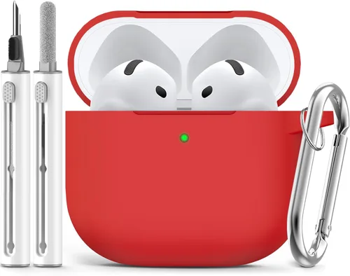 Miniatura 31 de Ljusmicker – Funda para AirPods 4 (2024) con cierre magnético en la tapa y juego de limpieza, funda protectora de silicona suave para Apple AirPods