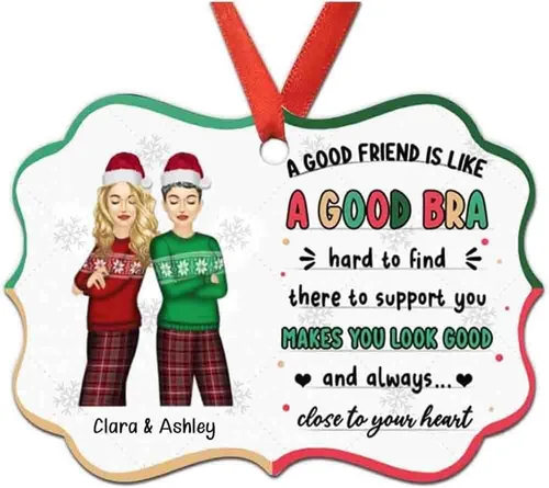 Miniatura 24 de Adorno personalizado con texto en inglés «Best Friend are Hard to Find Because The Very Best is Already Mine», adorno de Navidad personalizado 2023