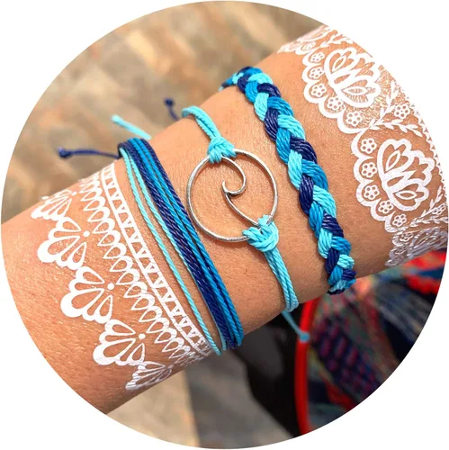 Miniatura 2 de Pulsera de perlas para mujer, pulsera apilable multicapa de perlas sintéticas, pulseras apilables de cuentas bohemias de cristal con diamantes